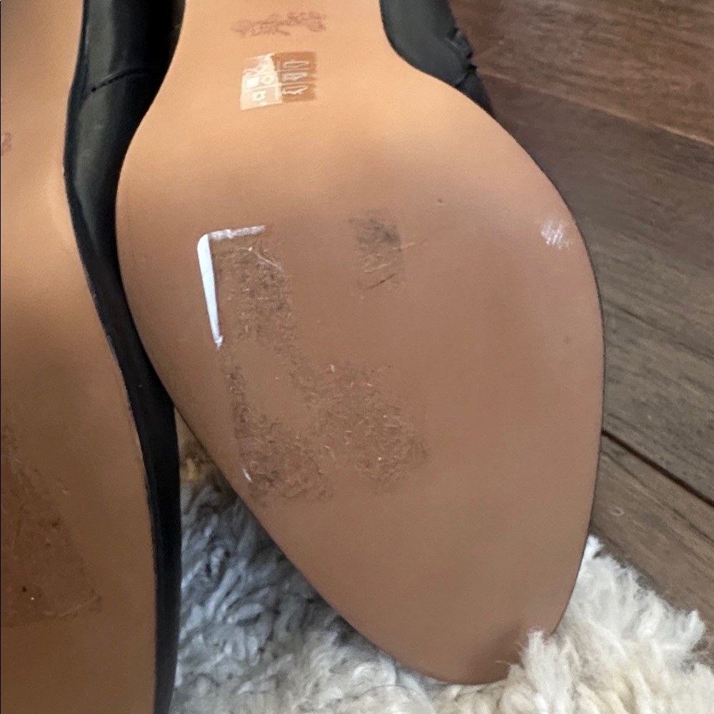 New! COACH Jenna black leather ankle boots heels 8.5 - Picture 8 of 12